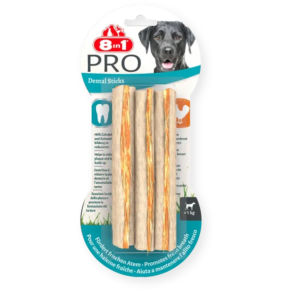 8in1 Dental Delights Kausticks, 3er, 75g